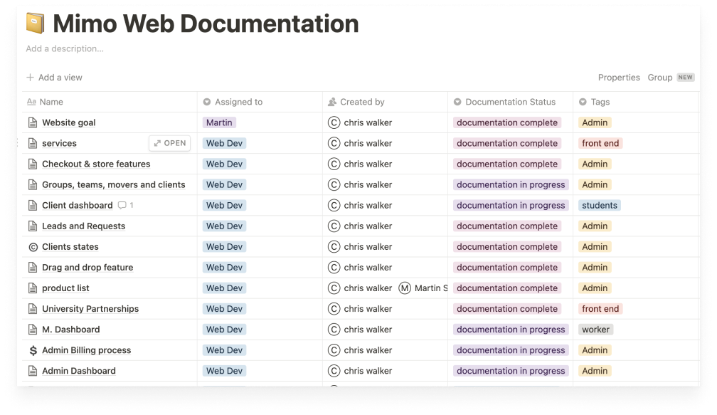 Web Documentation